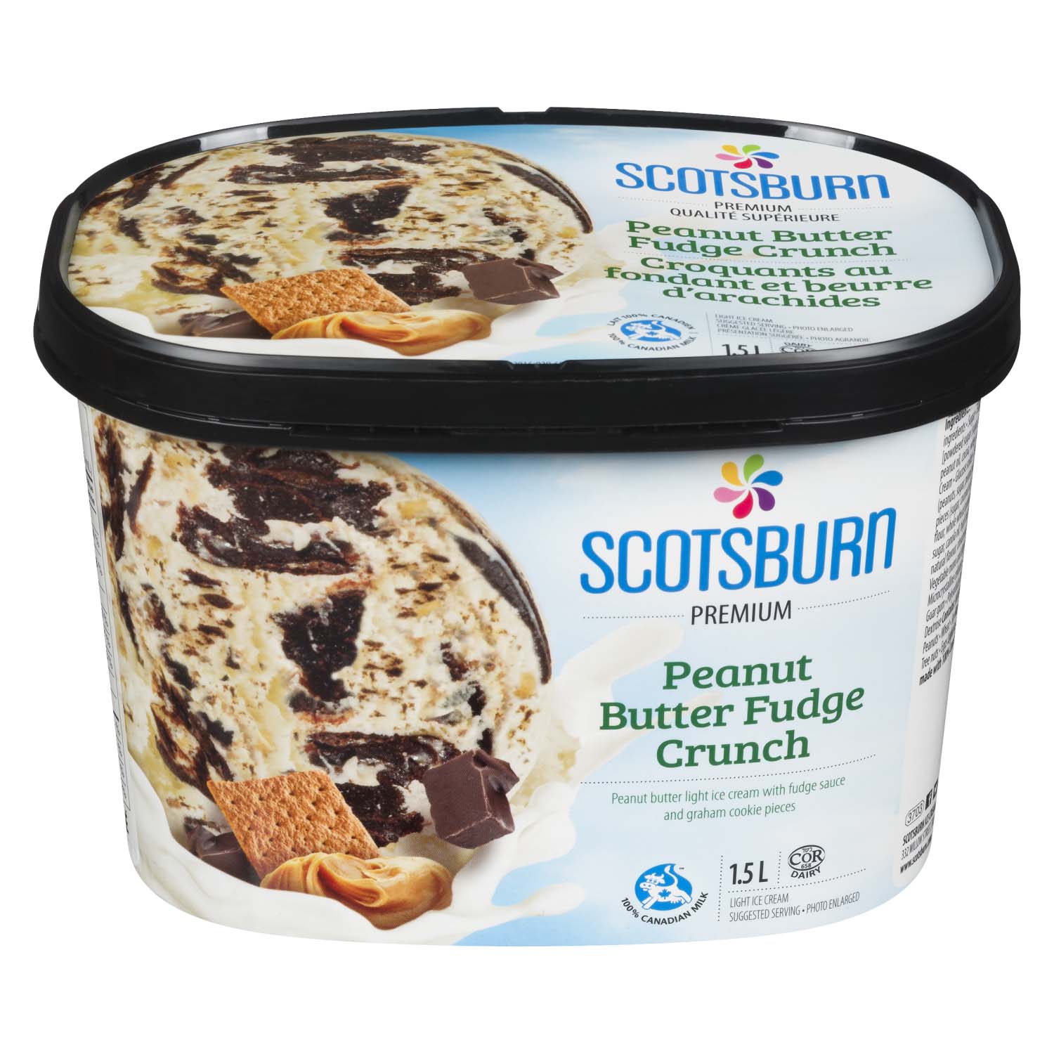 Farmers Scotsburn Light Ice Cream Peanut Butter Fudge Crunch 1.5 L