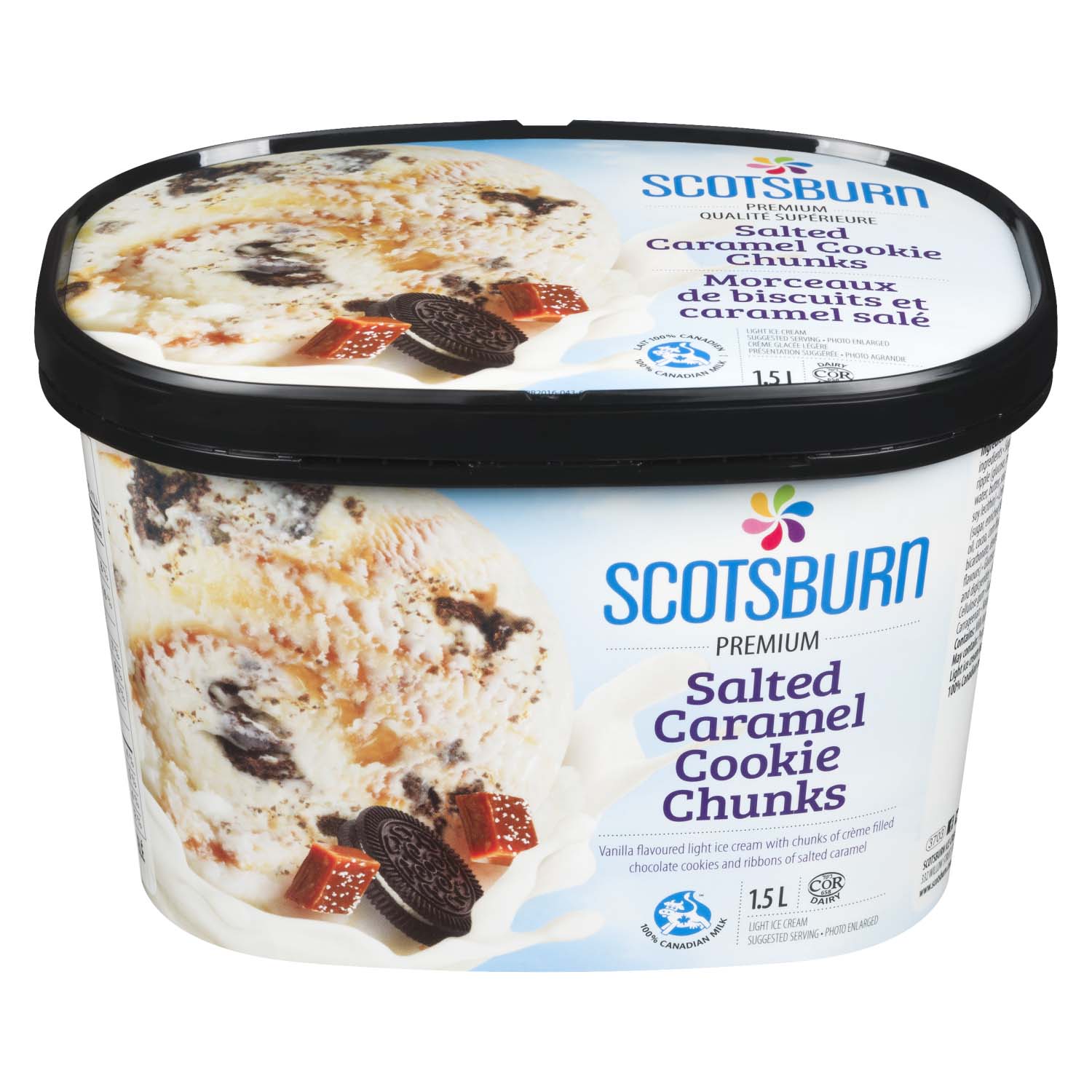 Farmers Scotsburn Light Ice Cream Salted Caramel Cookie Chunks 1.5 L